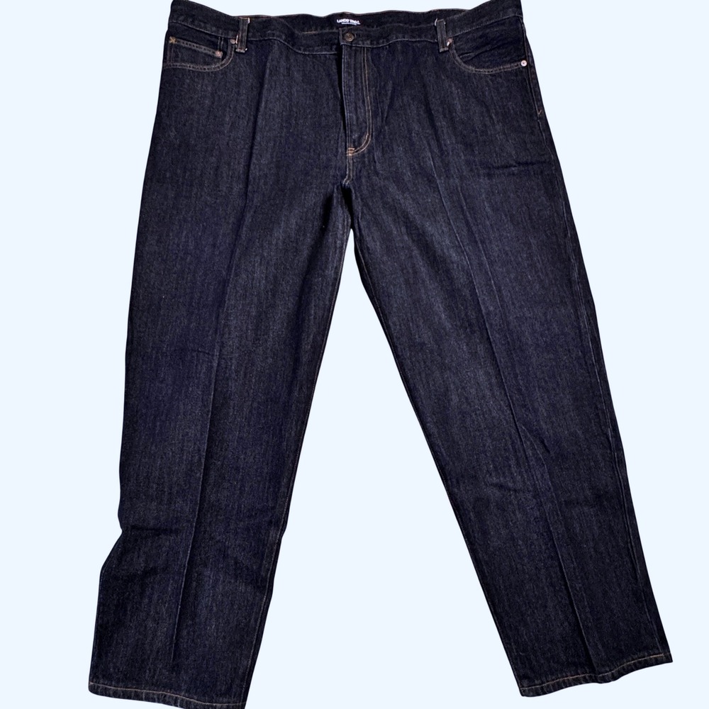 Lands End Square Rigger Mens‎ Jeans 52x30 Traditional Fit Dark Wash Denim